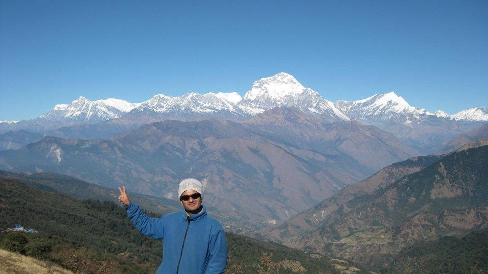 Viewpoint at Poon Hill with panoramic sunrise over the Annapurna and Dhaulagiri ranges