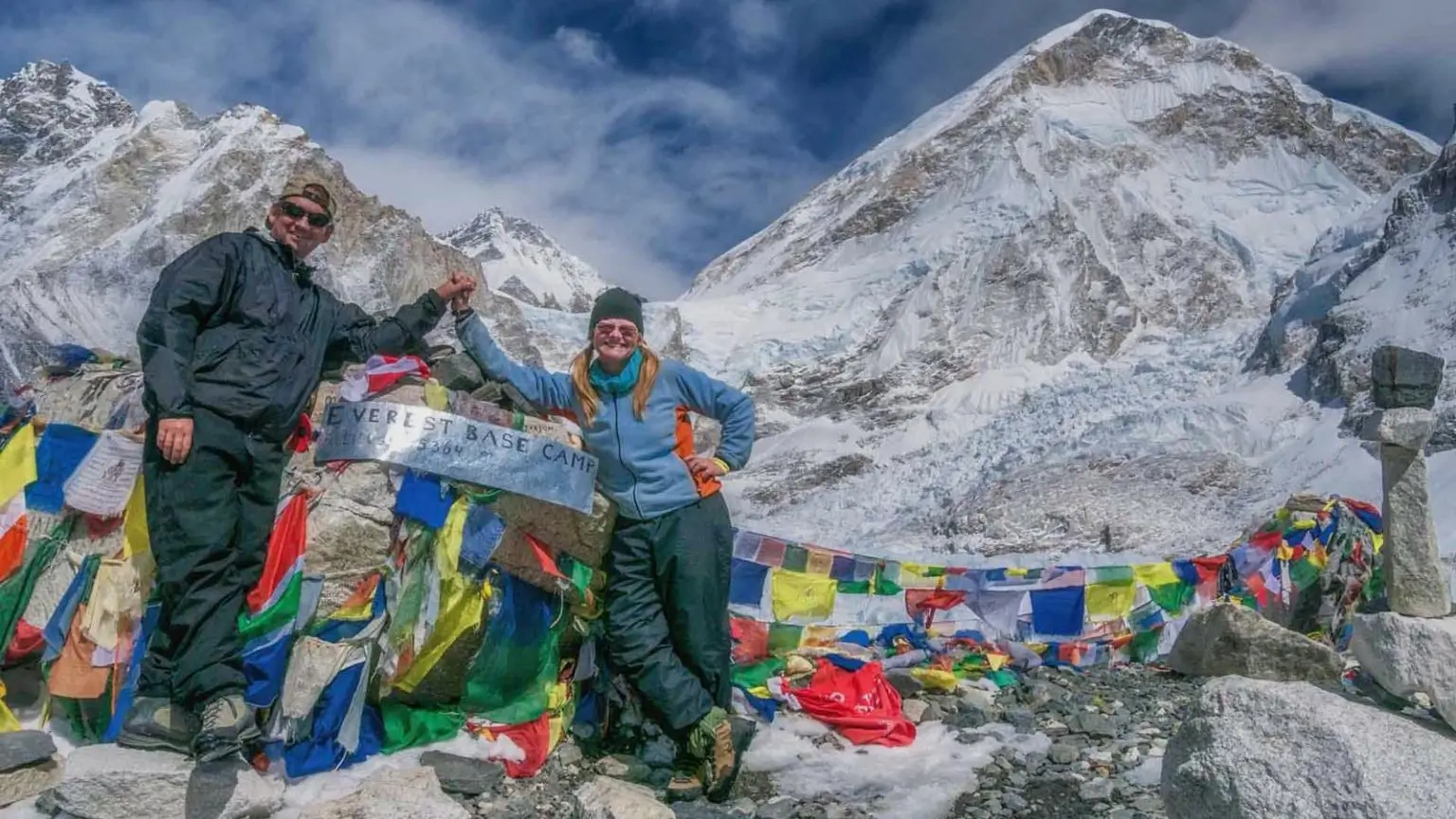The PlanetD founders Dave and Deb at Everest Base Camp in Nepal