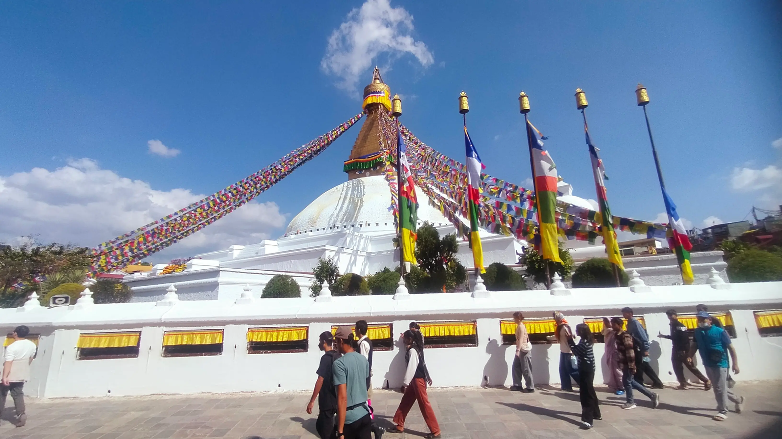 Boudhanath Stupa HDR cityscape — Kathmandu’s spiritual heart at dusk