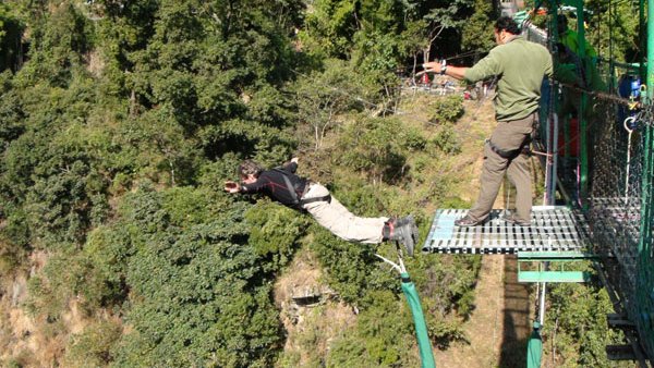 Bungee jumping over the Bhote Koshi river
