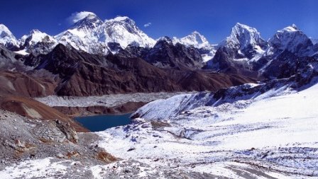 Scenic trail in the Everest region leading to Everest Base Camp