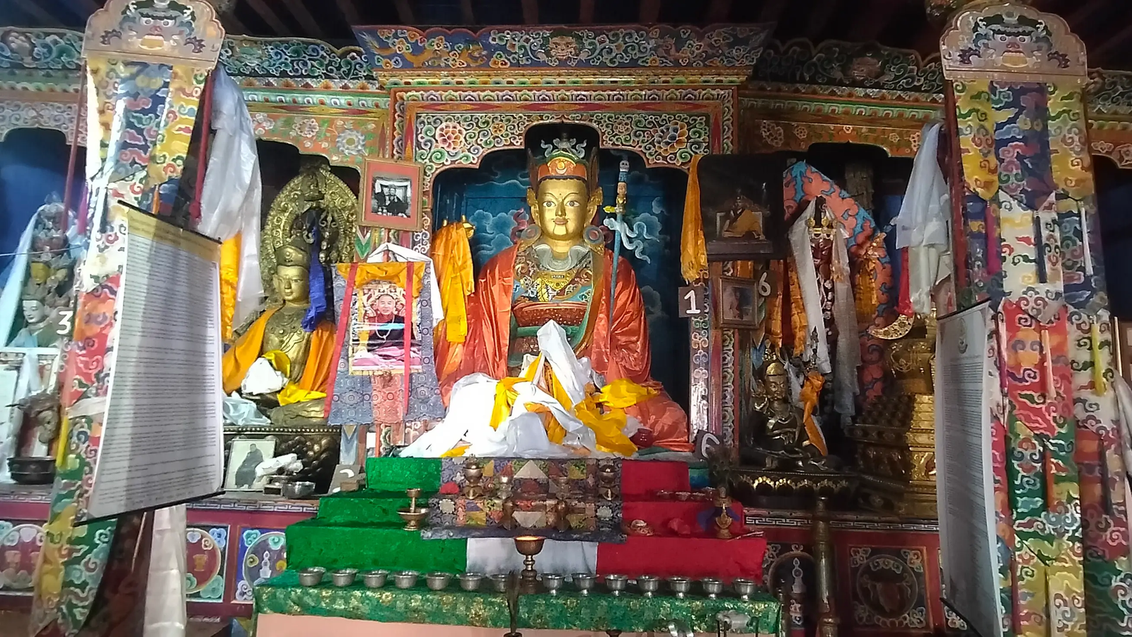 Spiritual Buddhist monastery at Samagaon village on the Manaslu Circuit Trek, surrounded by alpine scenery and Himalayan peaks.