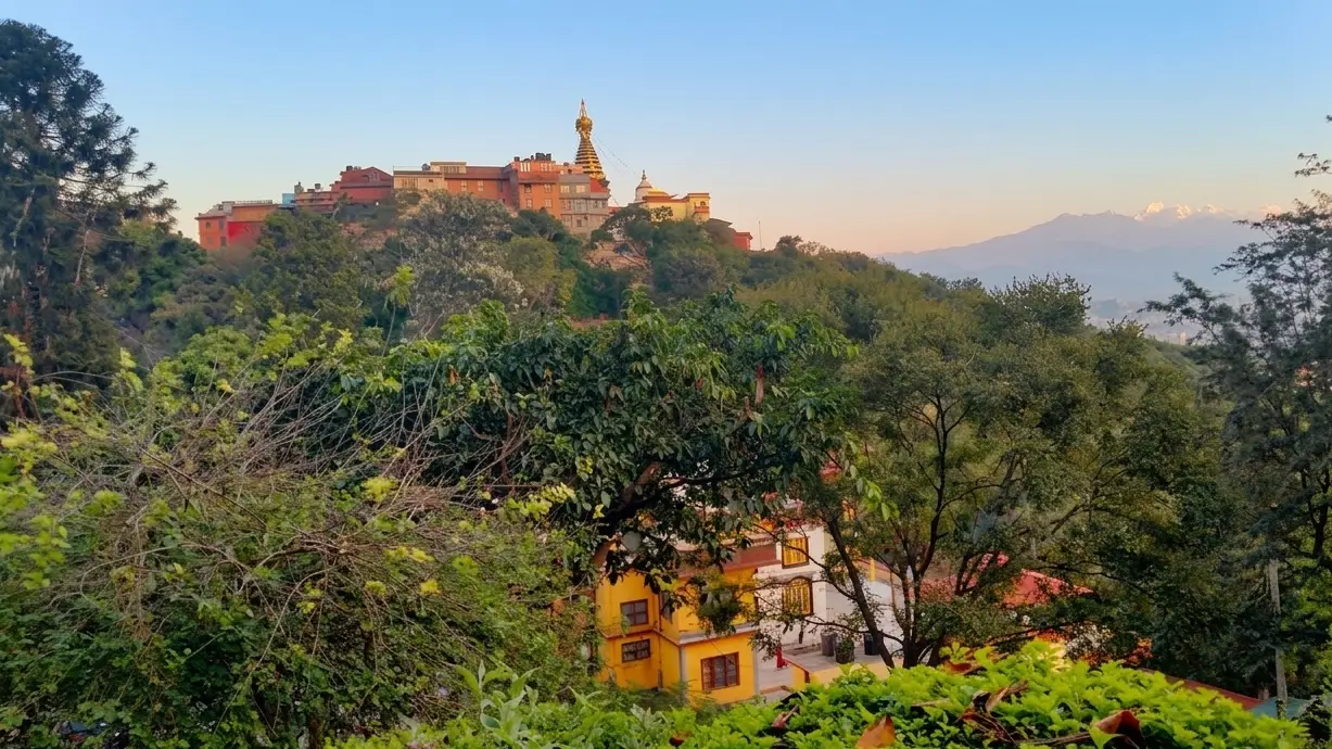 Sunrise over Swayambhunath Stupa