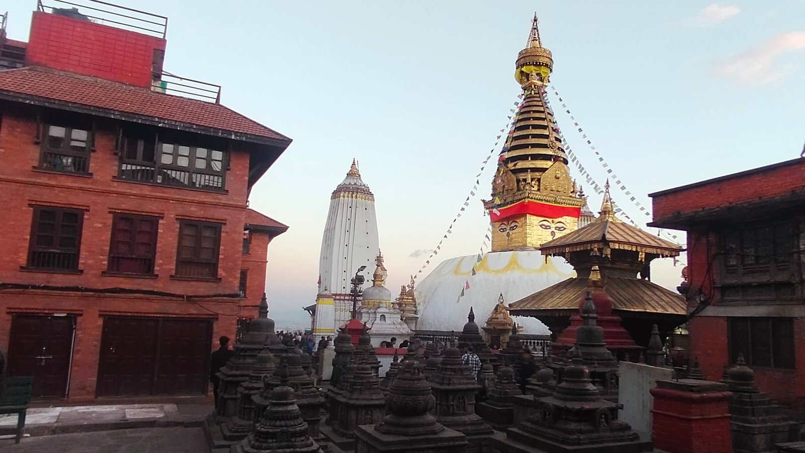 Swayambhunath temple complex ancient Buddhist shrine Kathmandu