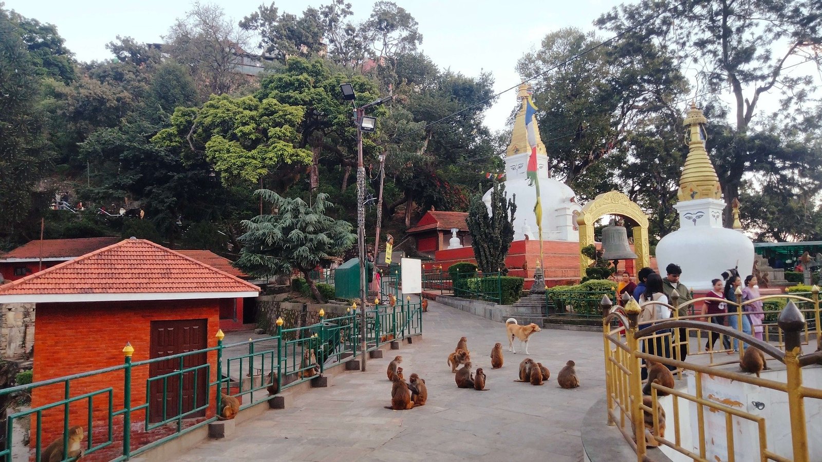 Swayambhunath temple market souvenir stalls near Monkey Temple