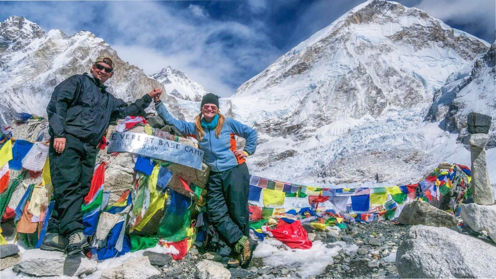 The Planet D founders Dave and Deb hiking the Khumbu trail toward Everest Base Camp