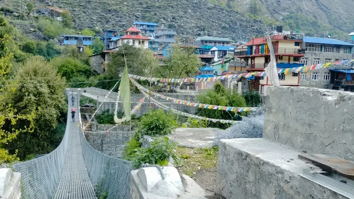 Tilche village, where the Manaslu Circuit Trek comes to an end