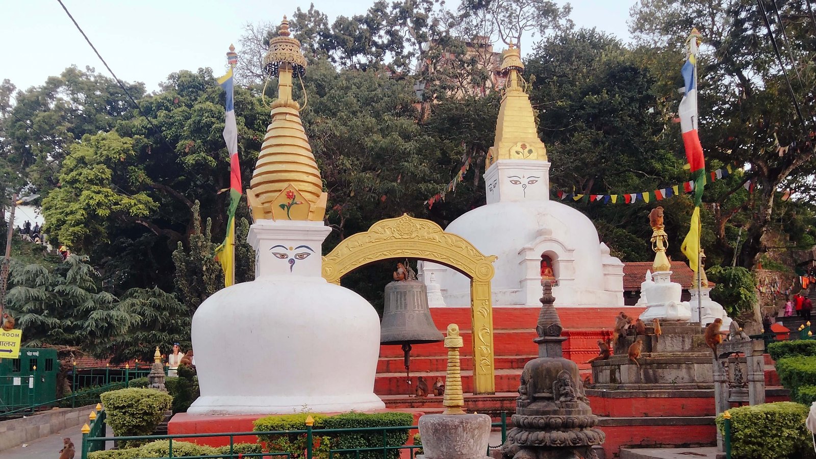 Tourists visiting Swayambhunath Monkey Temple in Kathmandu