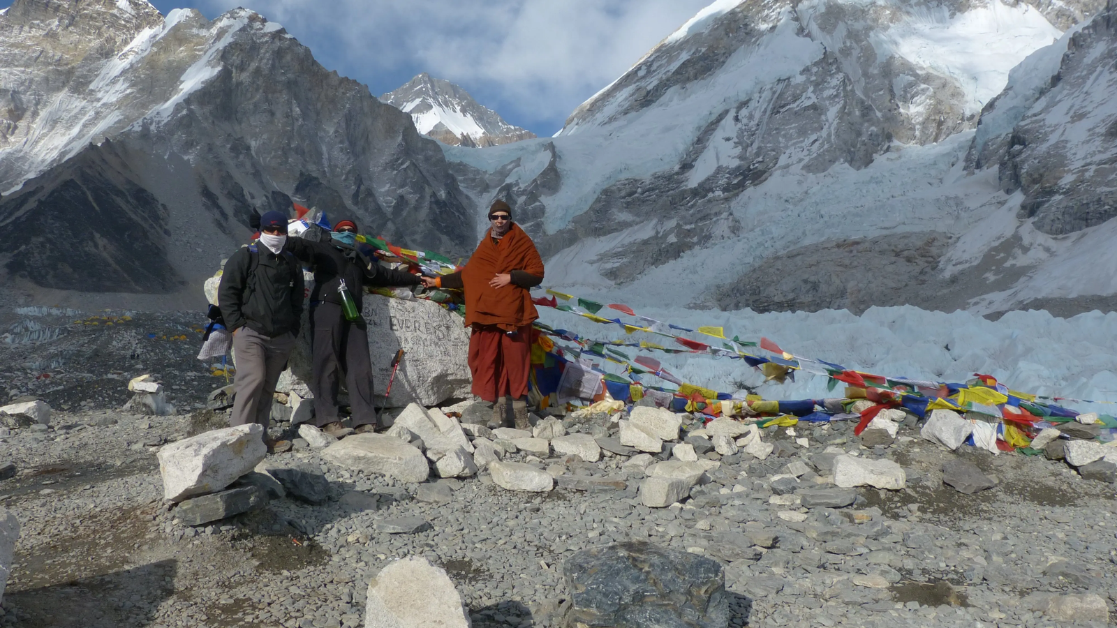 Trekkers on the Everest Base Camp trail guided by experienced guides and assisted by porters