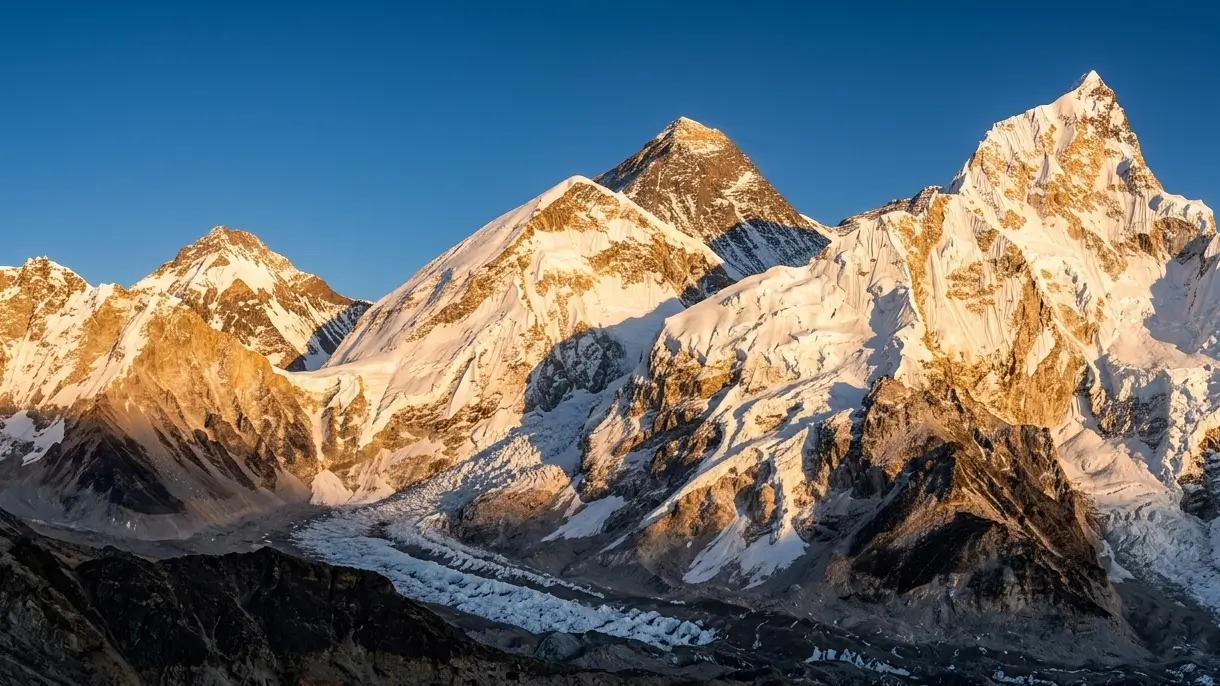 View of Mount Everest and the Khumbu Icefall from Kala Patthar