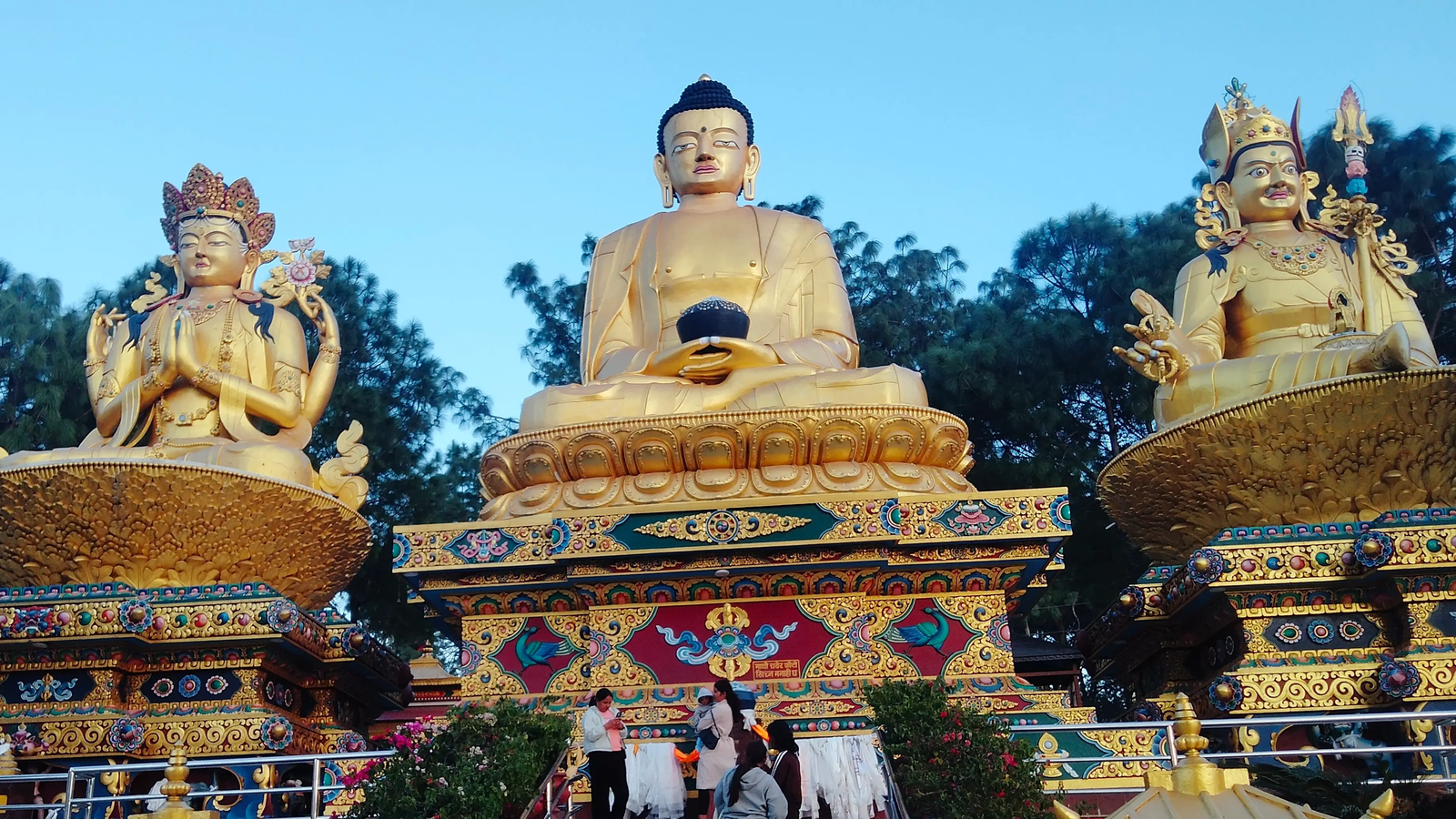 Swayambhunath family travel Kathmandu cultural heritage site
